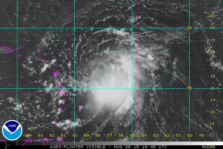 Tropical Storm Erika will hit Puerto Rico and maybe bring some waves.